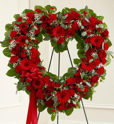 Red Floral Heart Tribute