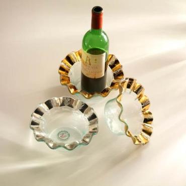 Annie Glass ruffle wine coaster