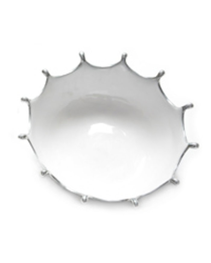 Large White Crown Bowl