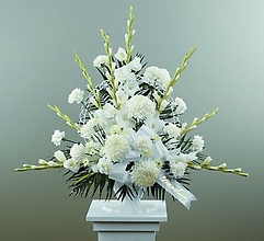 Traditional Funeral of All White Flowers