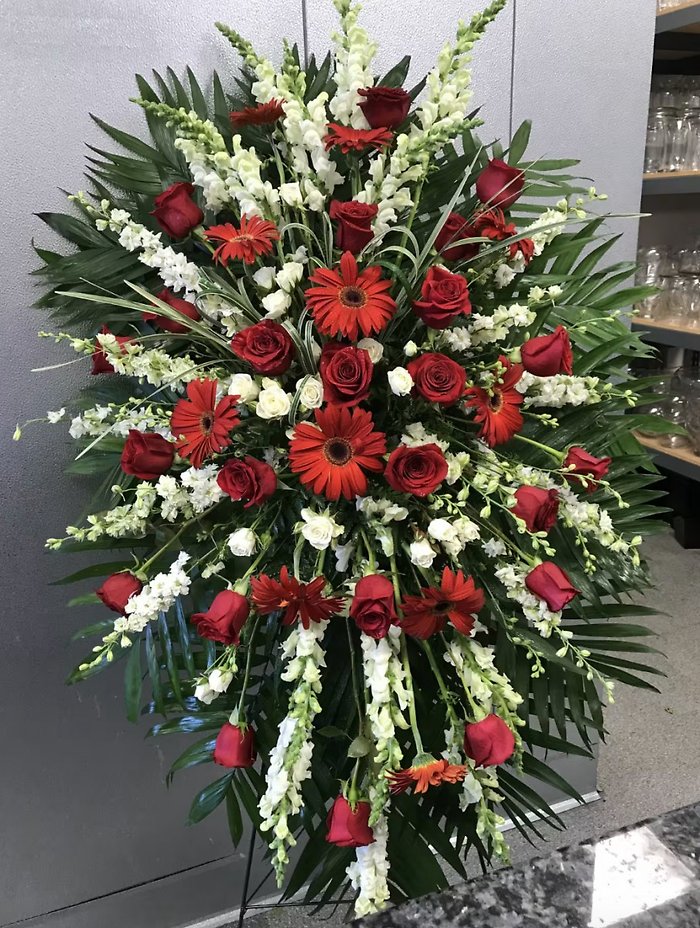 Crimson & White Standing Spray