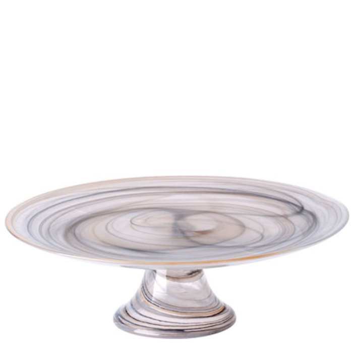 Alabaster Glass Footed Cake Stand