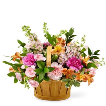 Handle Basket of Spring Flowers