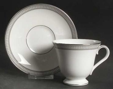Carina Platinum Tea Cup and Saucer