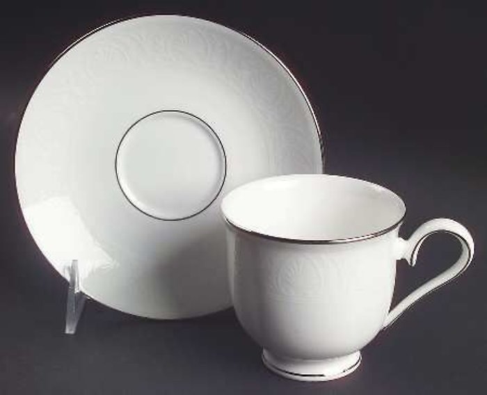 Hannah Platinum Tea Cup and Saucer