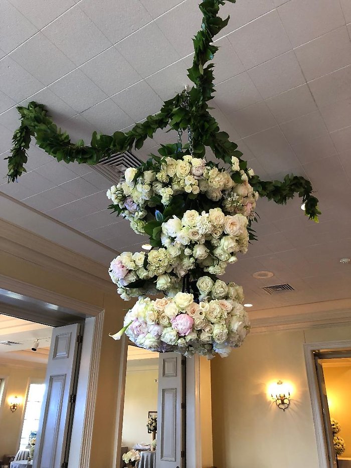 Hanging flower chandelier