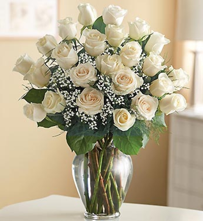 Ultimate Elegance 2dz Long Stem White Roses