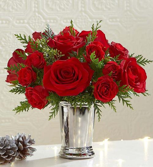 Mint Julep red rose Petite Bouquet