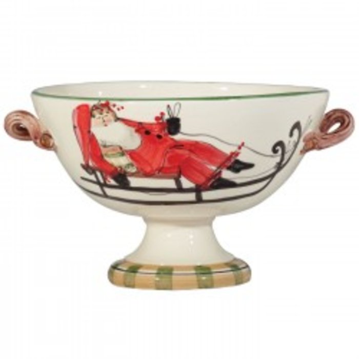 Vietri Old St. Nick footed bowl