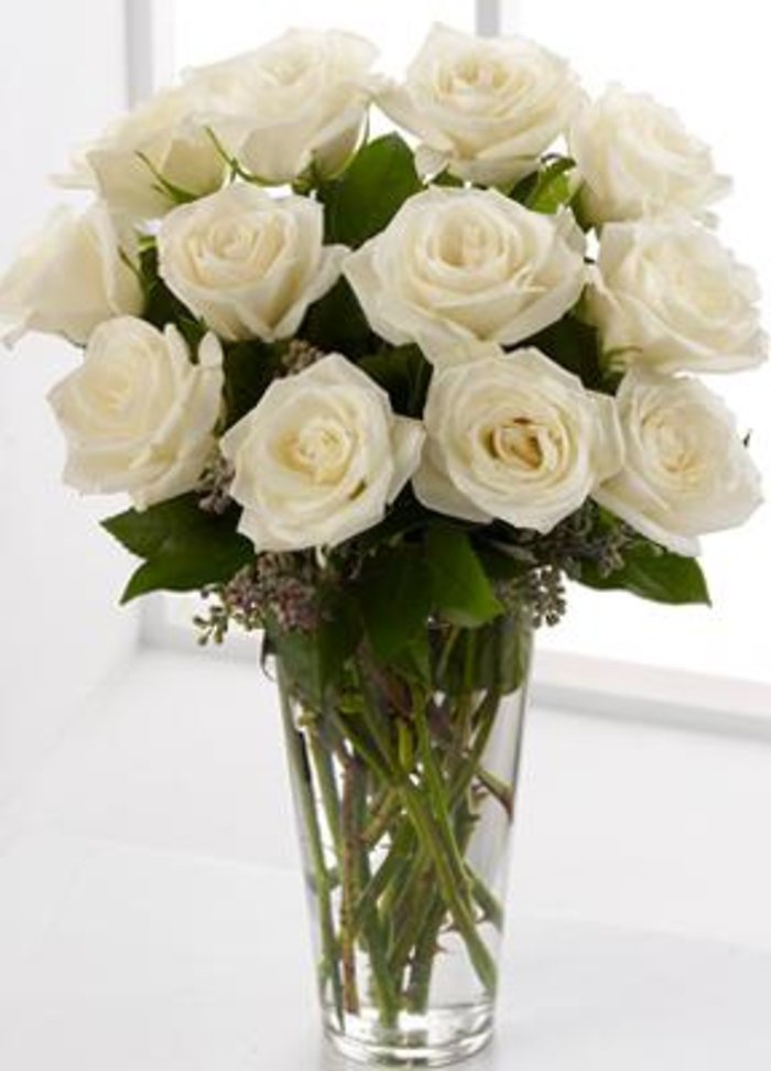 Long Stem White Rose Bouquet