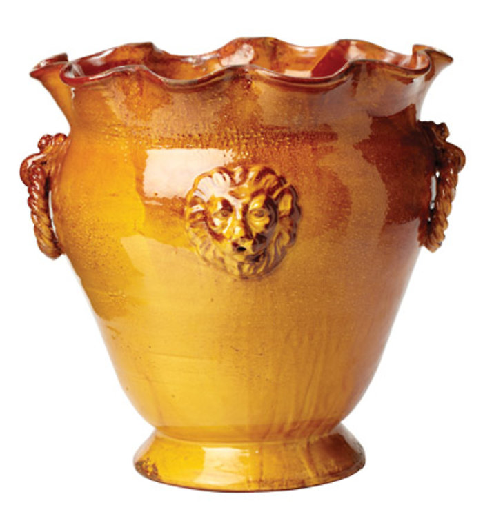 Rustic Garden Amber Lion Planter