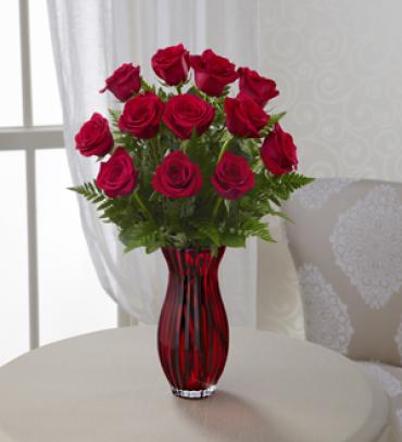 In Love with Red Roses  in Red vase