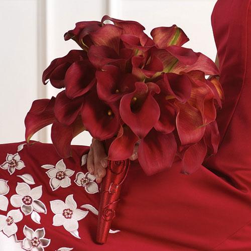 Red Callas Lily Bridal Bouquet