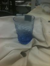 Blue Fleur de Lis Glass
