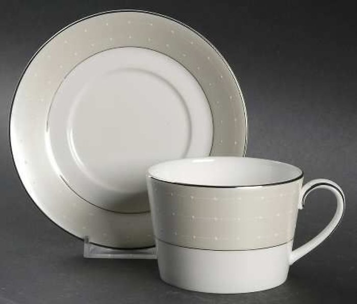 Etoile Platinum Tea Cup and Saucer