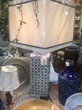 Oriental Accent Blue and white porcelain lamp