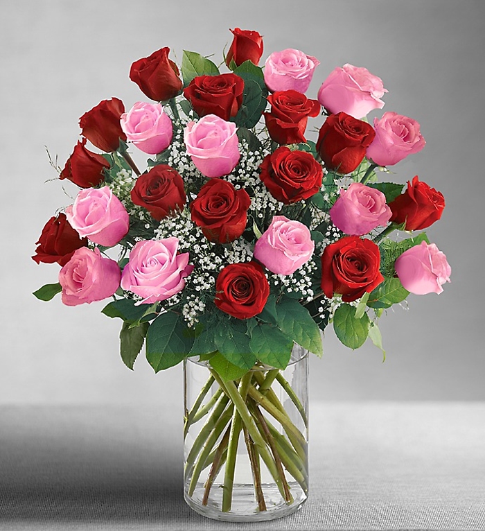 Ultimate Elegance Long Stem Pink & Red Roses