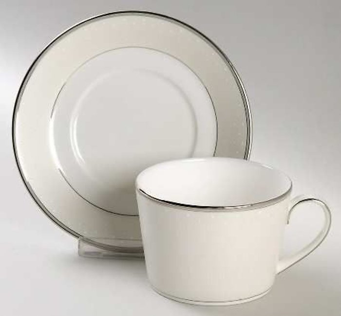 Pointe D\'esprit Tea Cup and Saucer