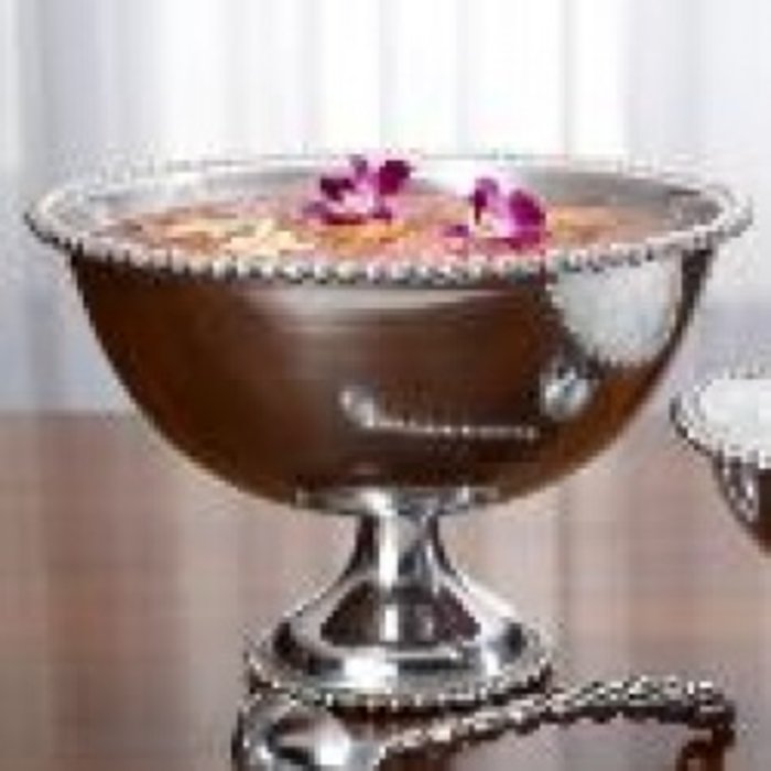 India Handicraft Pewter Punch Bowl
