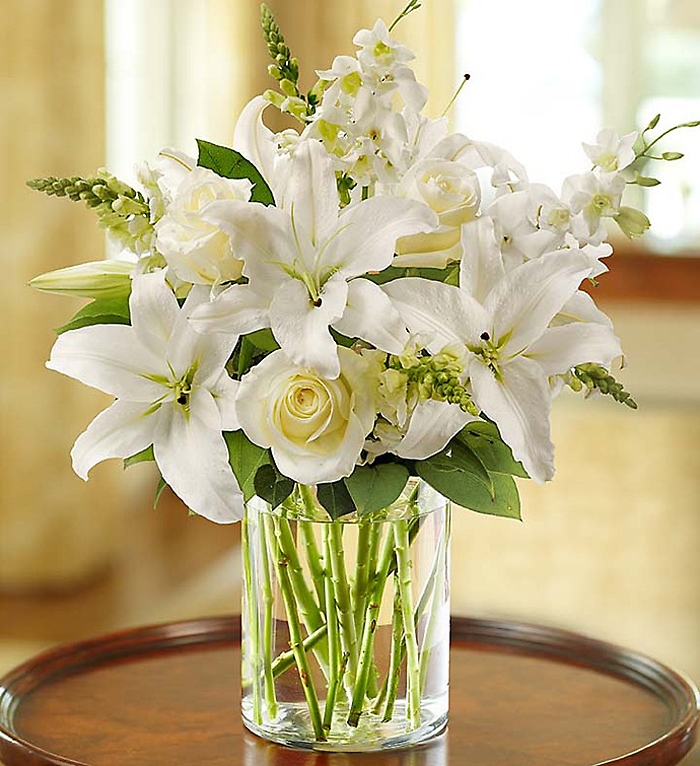 Classic All-White Arrangement