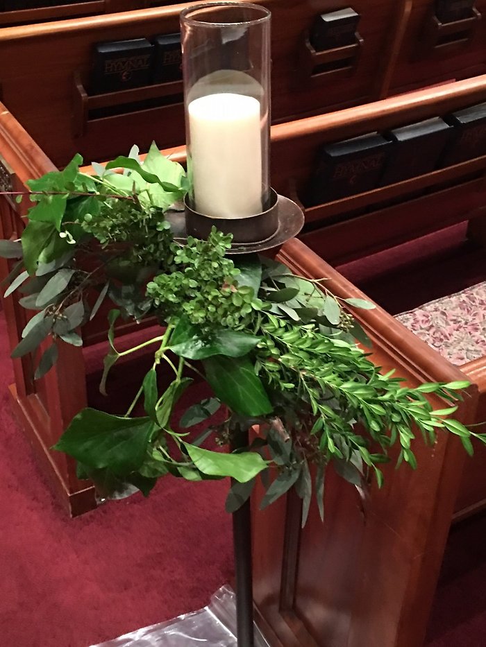 Aisle Candle with greenery