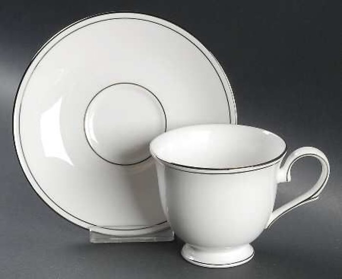 Federal Platinum Tea Cup and Saucer