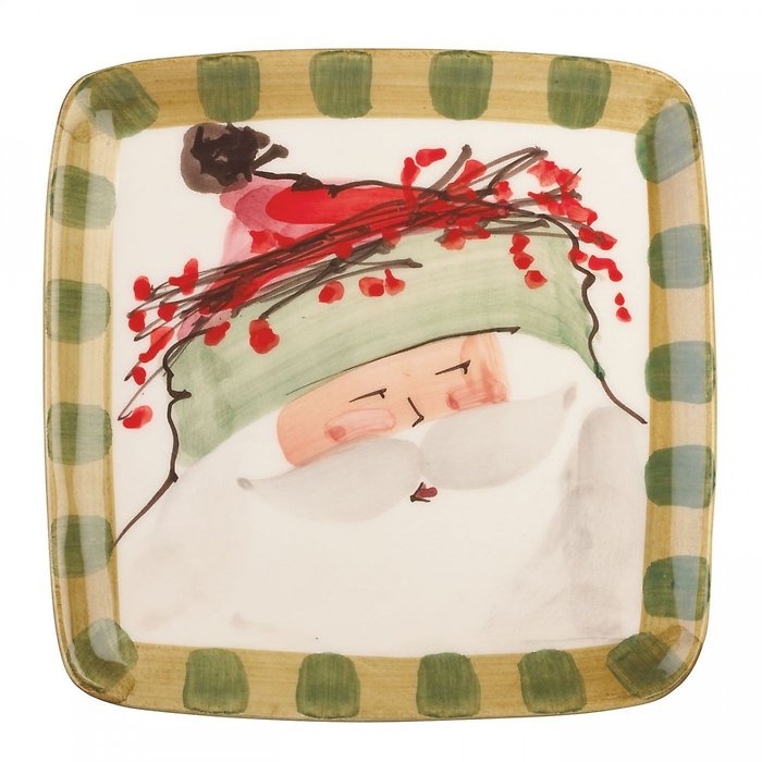 Vietri Old St. Nick square salad plate