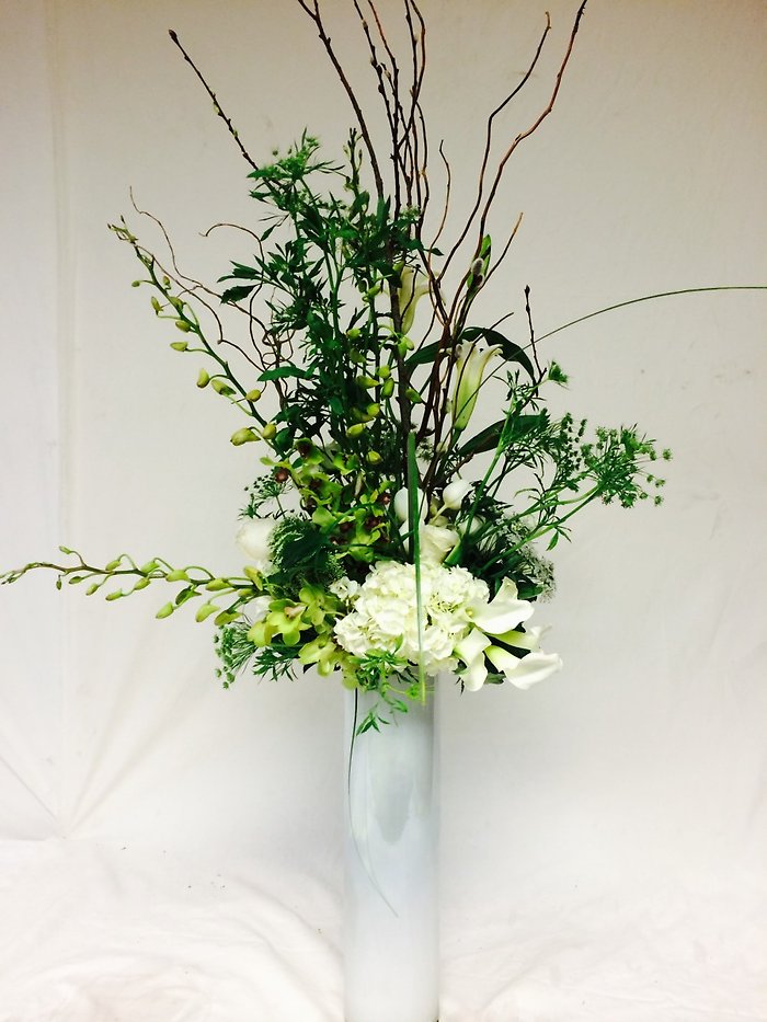 Large Green and White Centerpiece