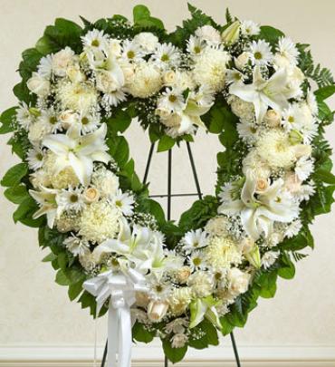 Always Remember Assorted White Floral Heart